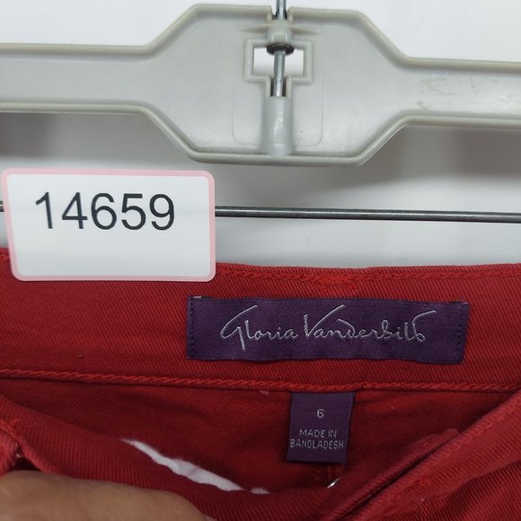 gloria vanderbilt capri Red pants size 6 - Picture 3 of 8